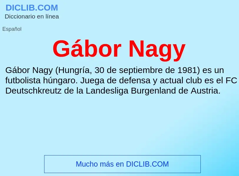 Wat is Gábor Nagy - definition