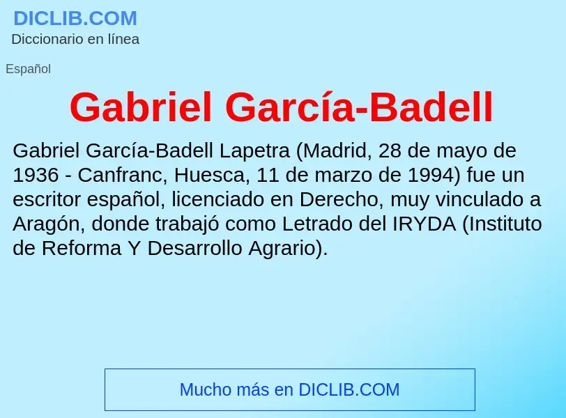 Что такое Gabriel García-Badell - определение