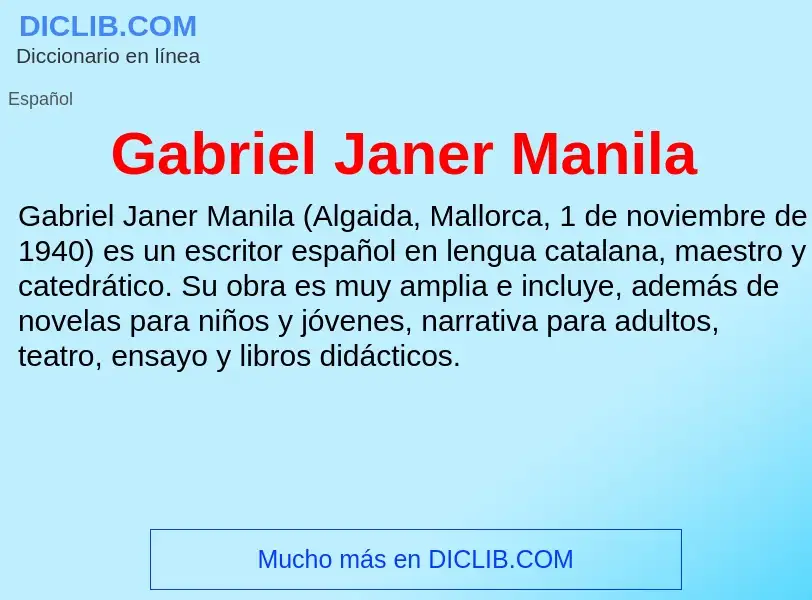 Что такое Gabriel Janer Manila - определение