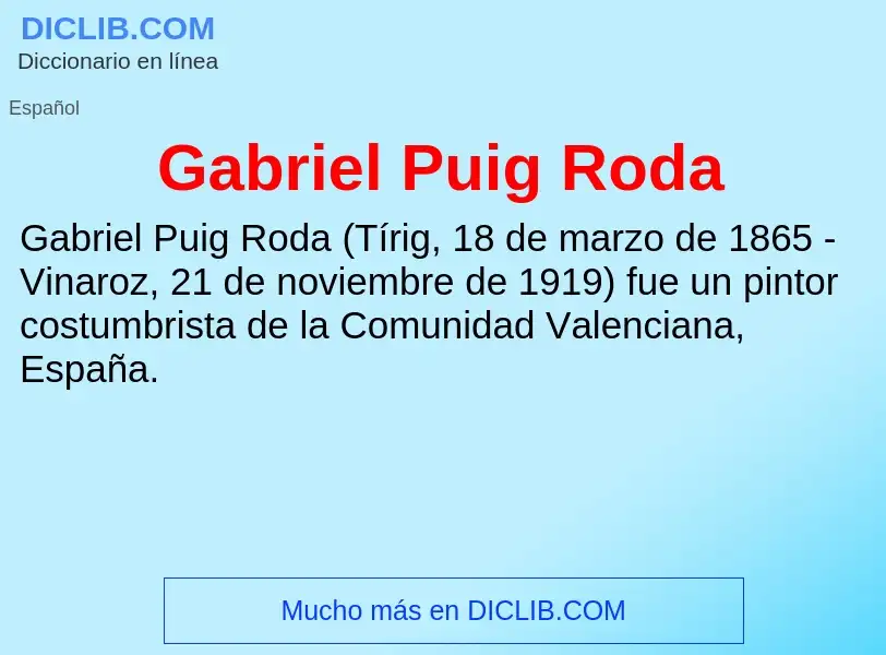 Что такое Gabriel Puig Roda - определение