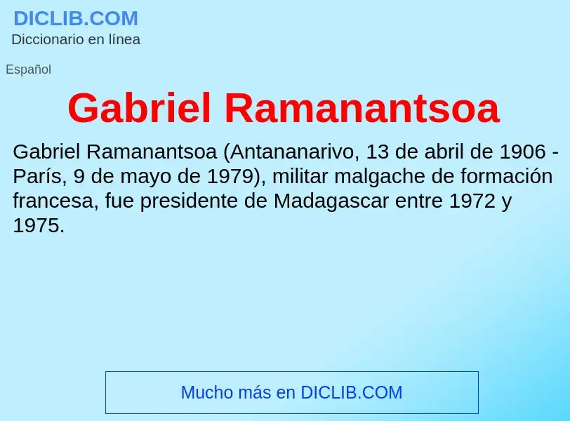 Что такое Gabriel Ramanantsoa - определение