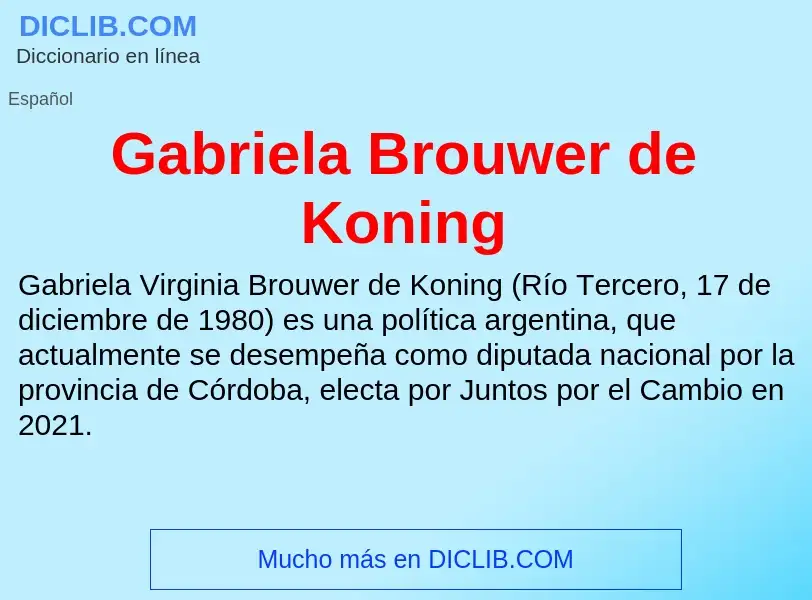 Что такое Gabriela Brouwer de Koning - определение