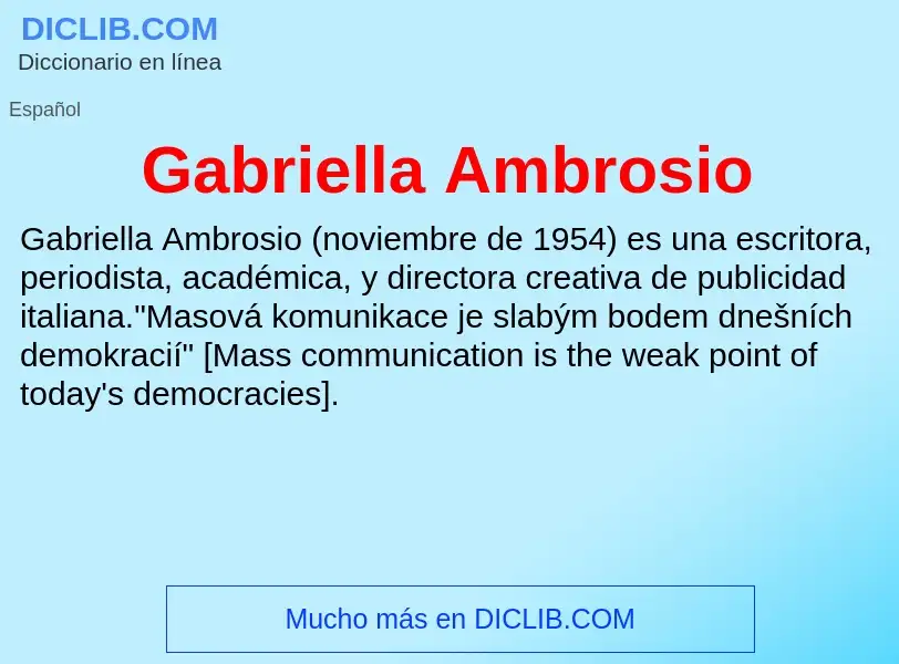 Что такое Gabriella Ambrosio - определение