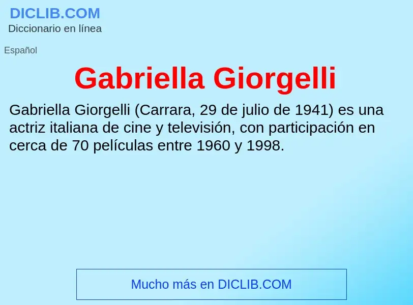 Что такое Gabriella Giorgelli - определение