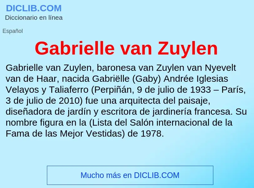 Что такое Gabrielle van Zuylen - определение