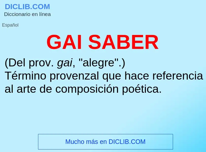 ¿Qué es GAI SABER? - significado y definición