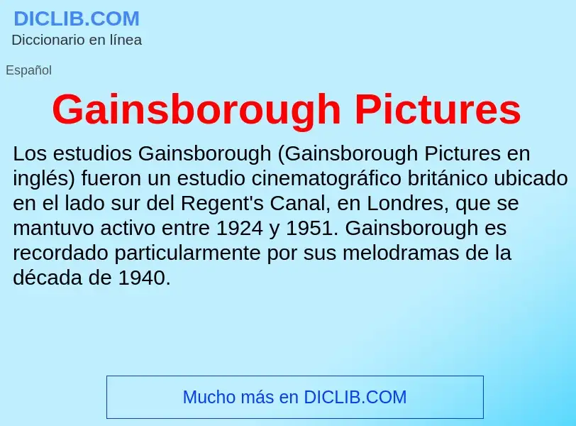 Что такое Gainsborough Pictures - определение