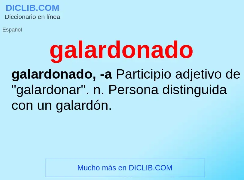 What is galardonado - meaning and definition