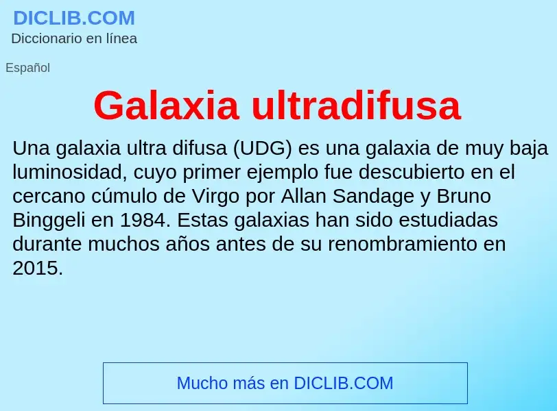 Что такое Galaxia ultradifusa - определение