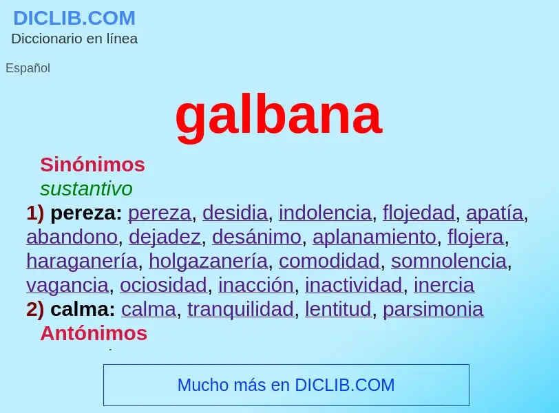 What is galbana - meaning and definition