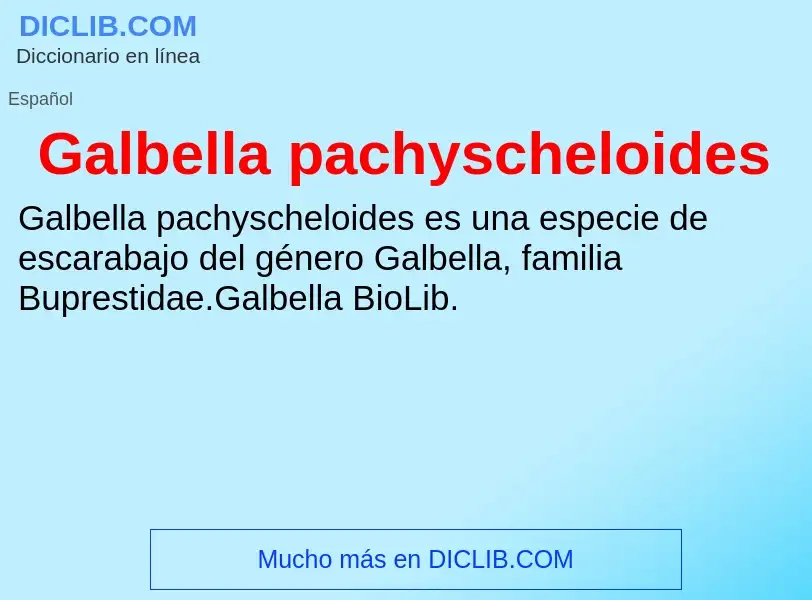 Что такое Galbella pachyscheloides - определение