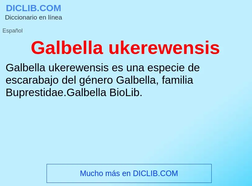 Что такое Galbella ukerewensis - определение