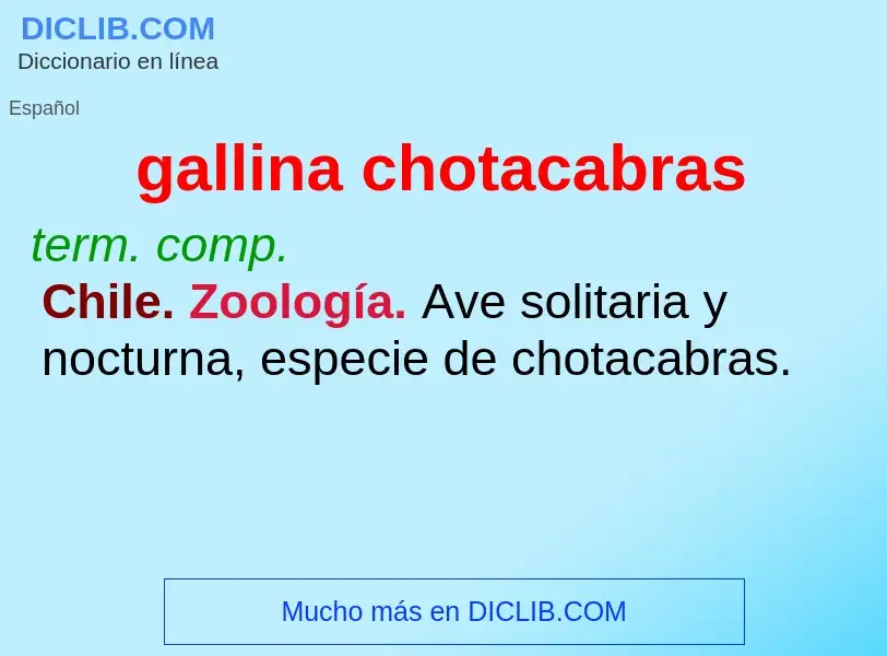 What is gallina chotacabras - meaning and definition