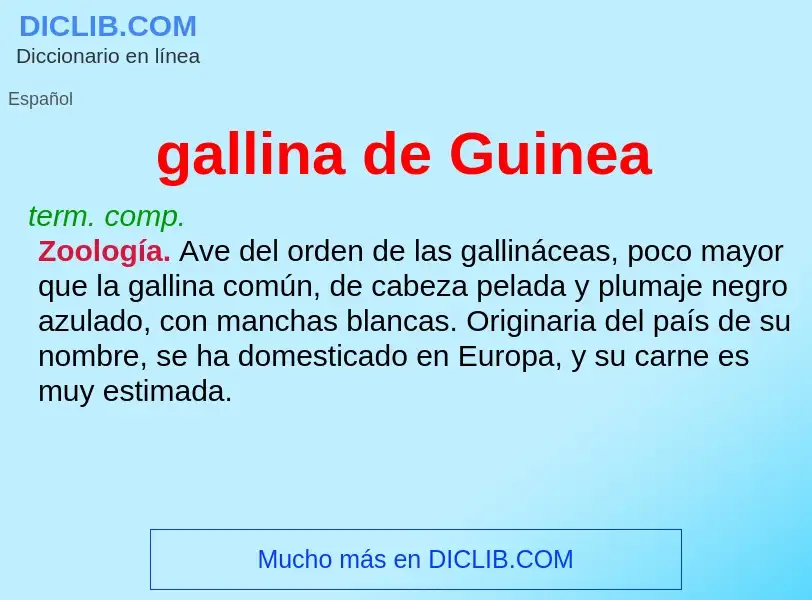 ¿Qué es gallina de Guinea? - significado y definición