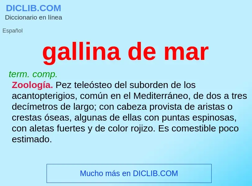 ¿Qué es gallina de mar? - significado y definición