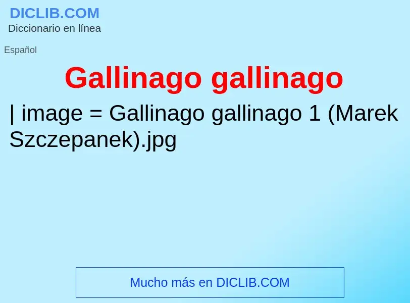 ¿Qué es Gallinago gallinago? - significado y definición