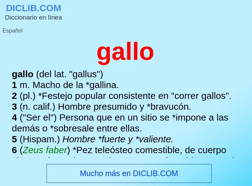 ¿Qué es gallo? - significado y definición