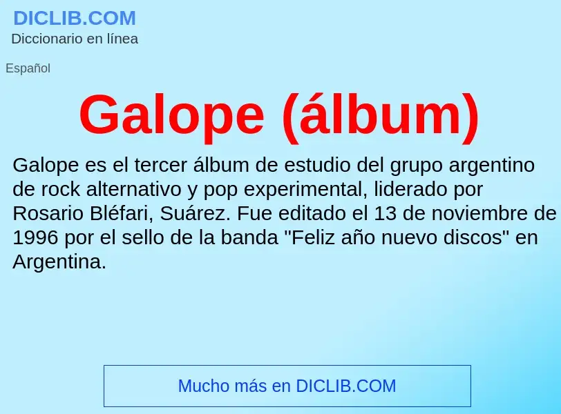 O que é Galope (álbum) - definição, significado, conceito