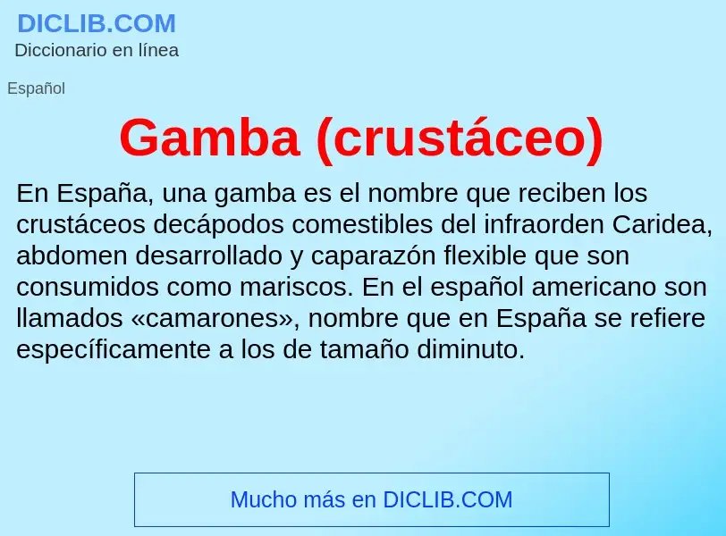 Wat is Gamba (crustáceo) - definition