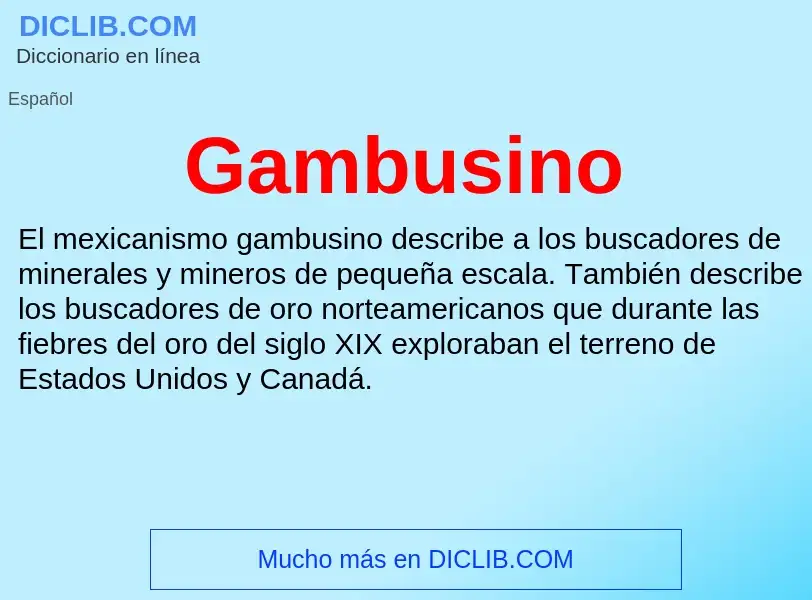 Wat is Gambusino - definition