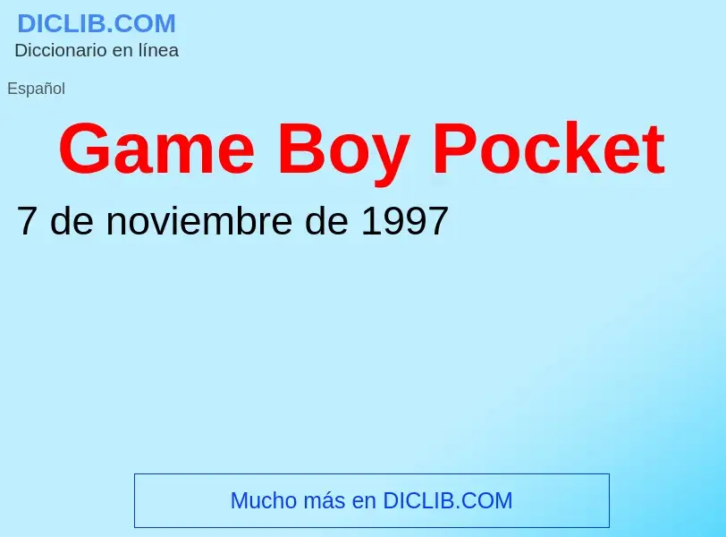 Что такое Game Boy Pocket - определение