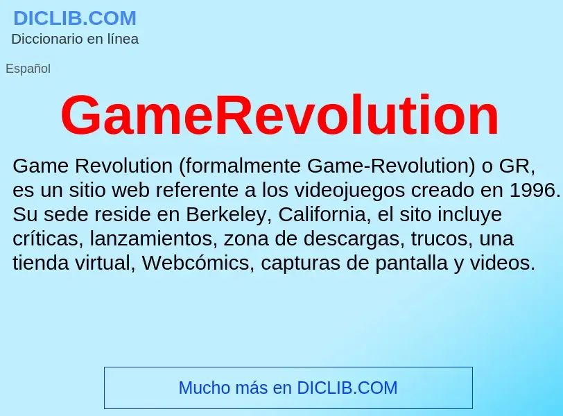 Что такое GameRevolution - определение