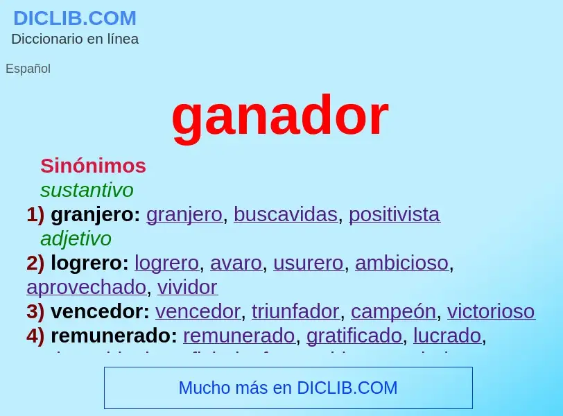 What is ganador - meaning and definition