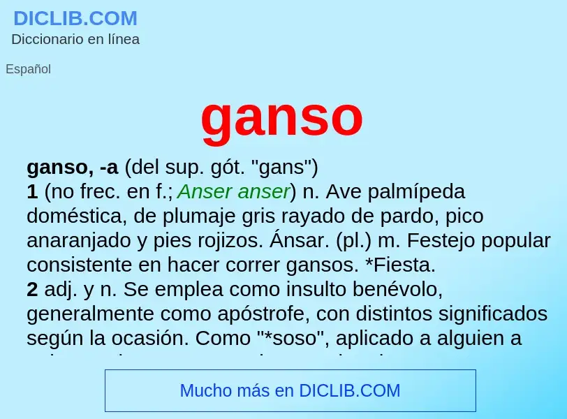 ¿Qué es ganso? - significado y definición