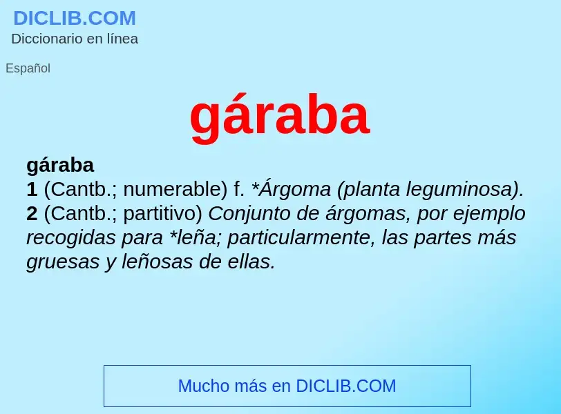 O que é gáraba - definição, significado, conceito