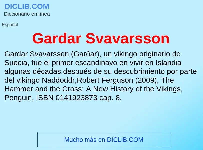 O que é Gardar Svavarsson - definição, significado, conceito