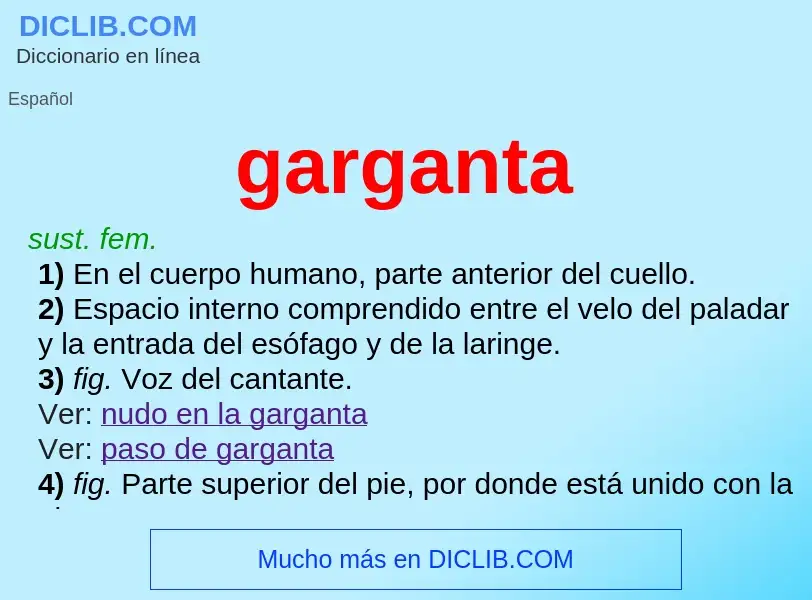 ¿Qué es garganta? - significado y definición