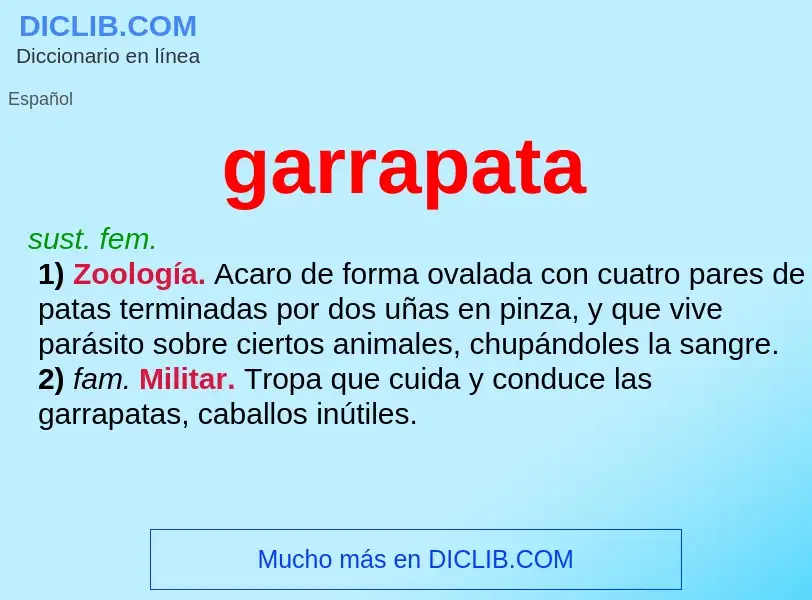 ¿Qué es garrapata? - significado y definición