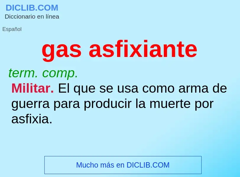 Che cos'è gas asfixiante - definizione