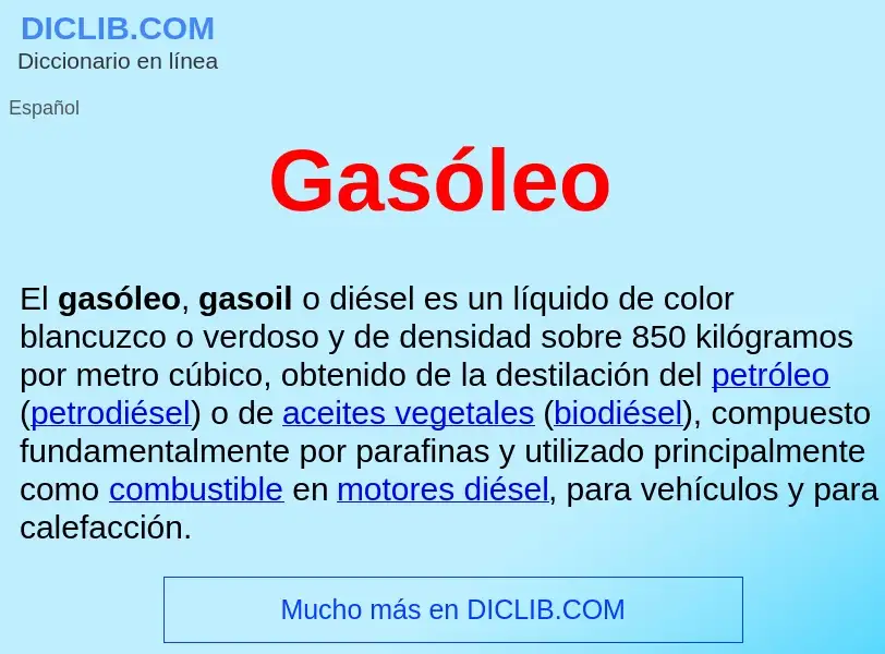 ¿Qué es Gasóleo ? - significado y definición