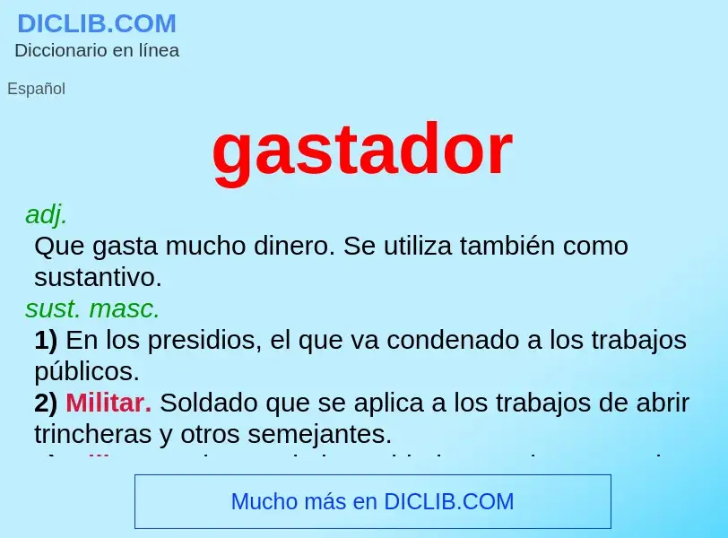 What is gastador - definition