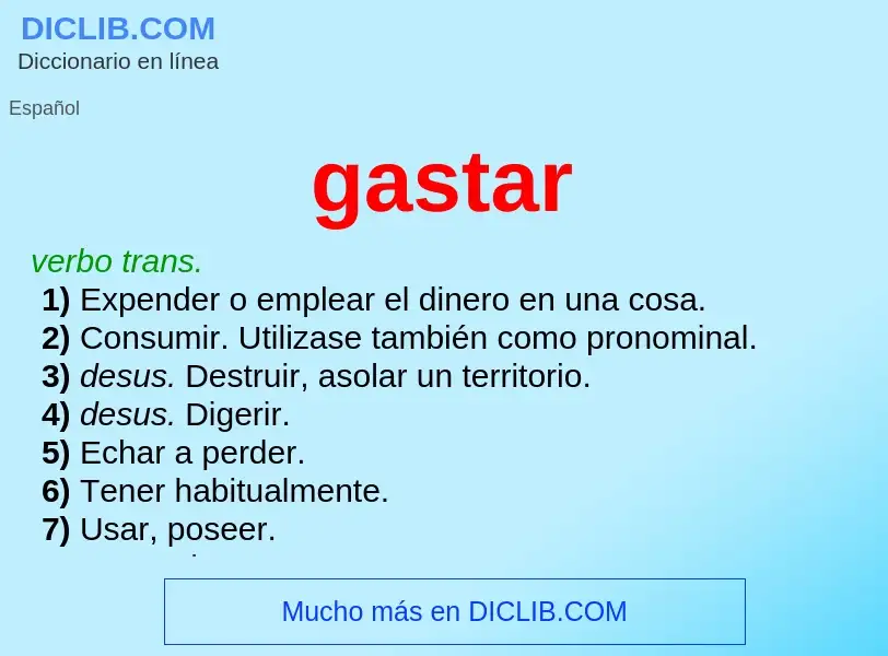 Was ist gastar - Definition