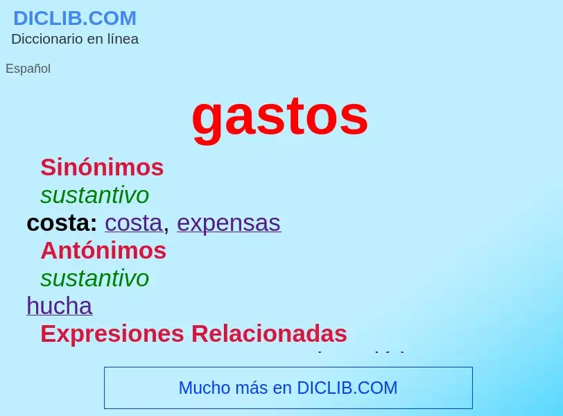 ¿Qué es gastos? - significado y definición