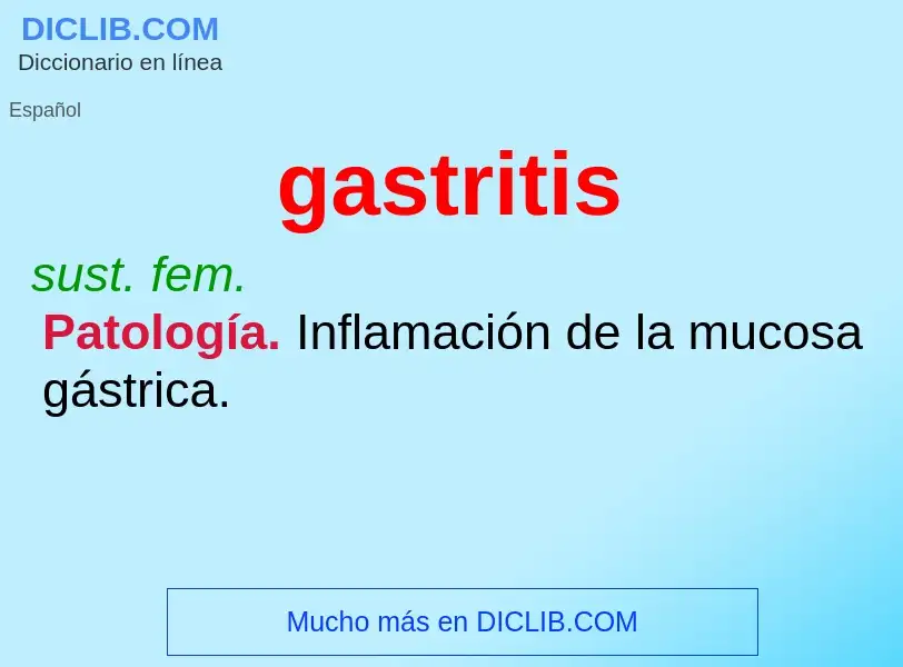 ¿Qué es gastritis? - significado y definición