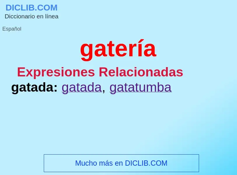 Wat is gatería - definition