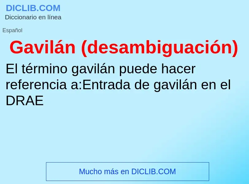 What is Gavilán (desambiguación) - meaning and definition