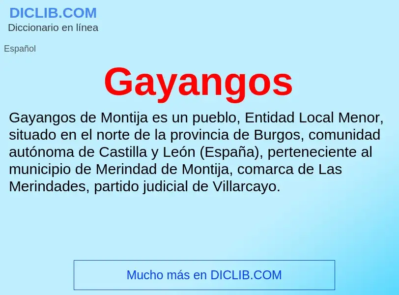 ¿Qué es Gayangos? - significado y definición