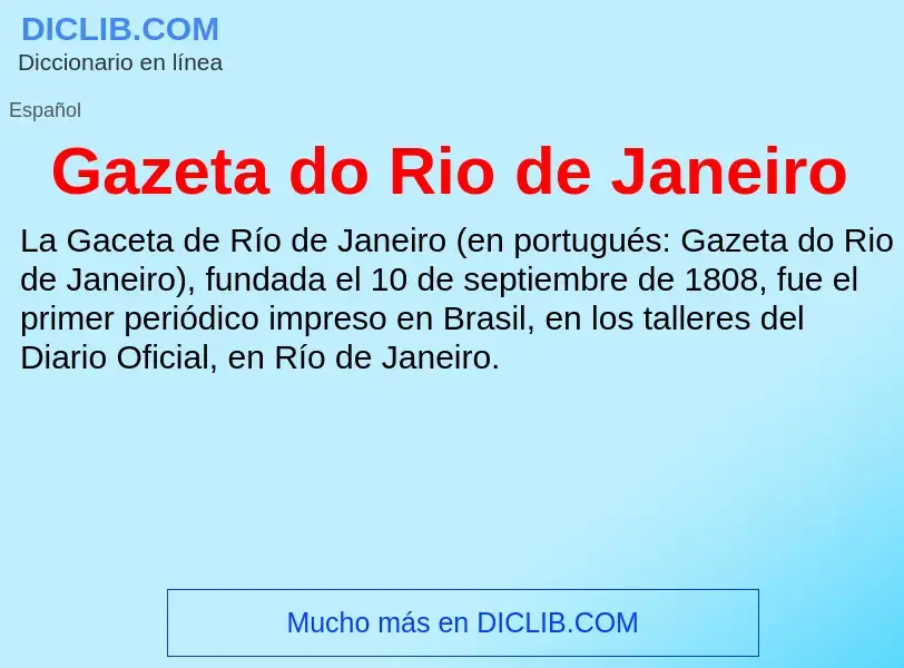 Что такое Gazeta do Rio de Janeiro - определение