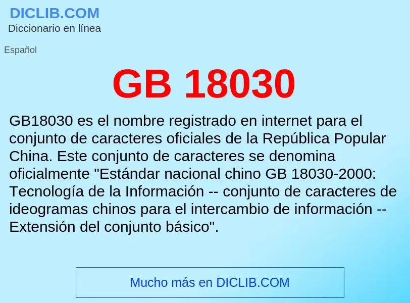 Qu'est-ce que GB 18030 - définition