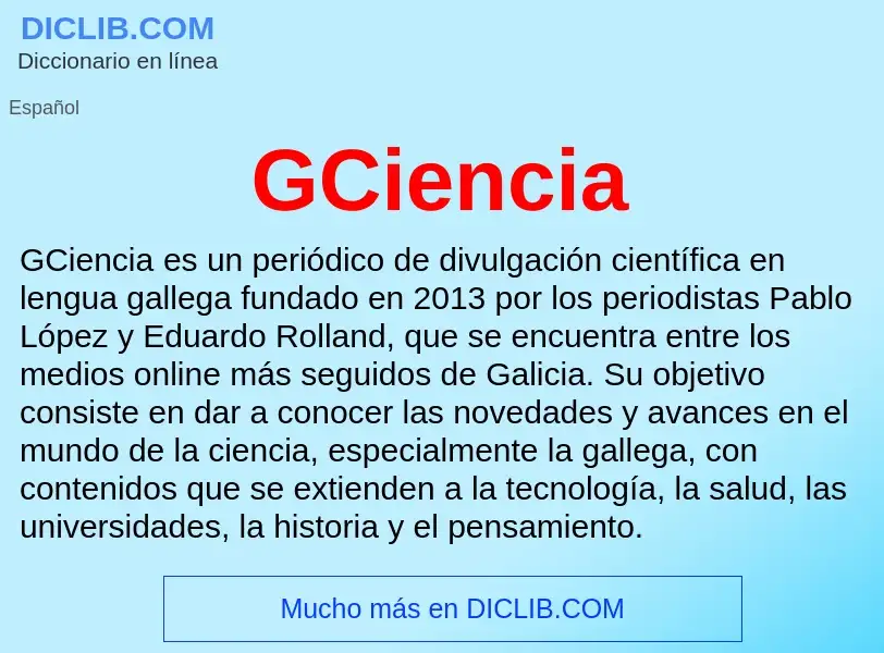 O que é GCiencia - definição, significado, conceito