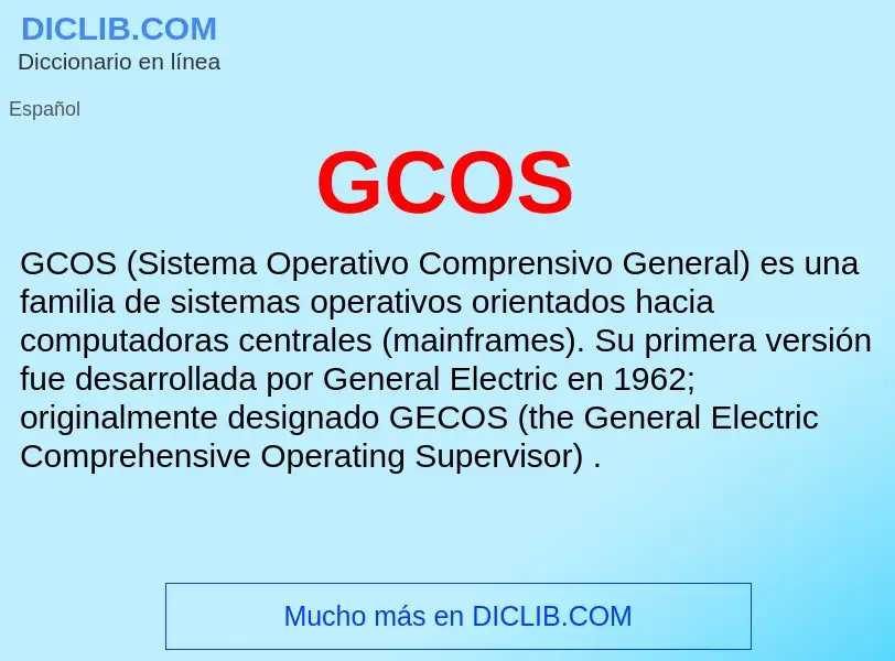 Wat is GCOS - definition