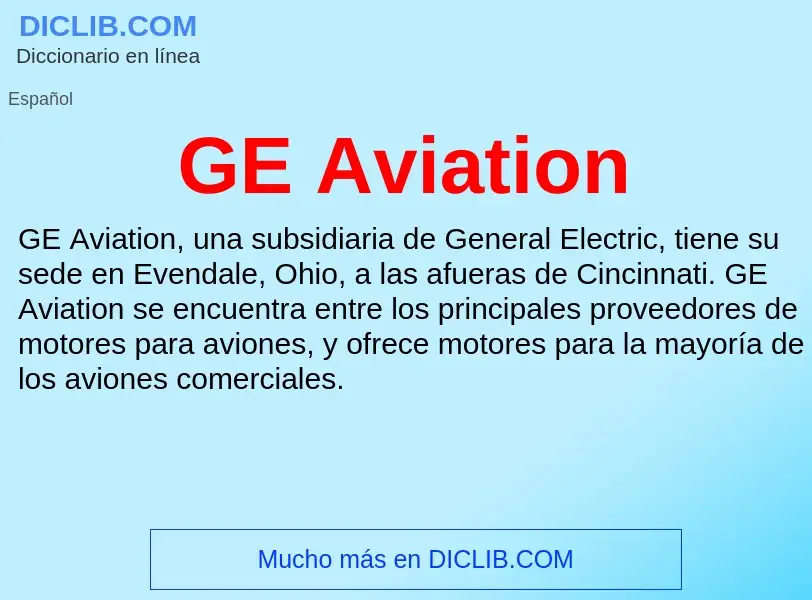 Wat is GE Aviation - definition