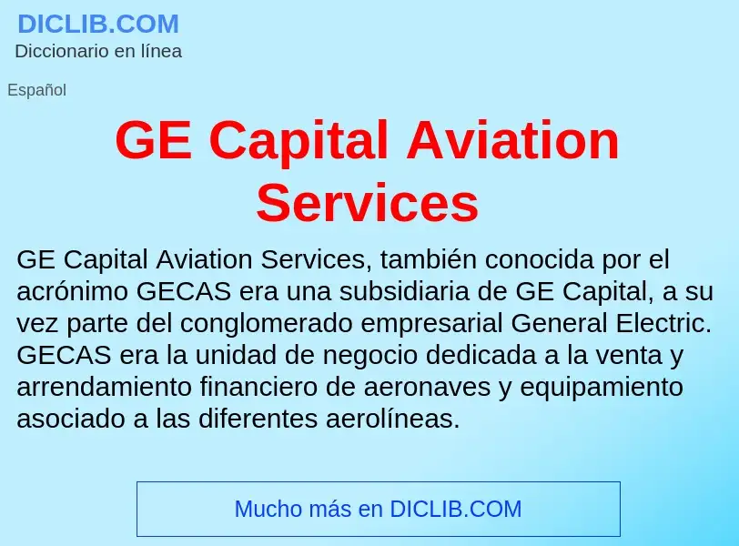 Wat is GE Capital Aviation Services - definition