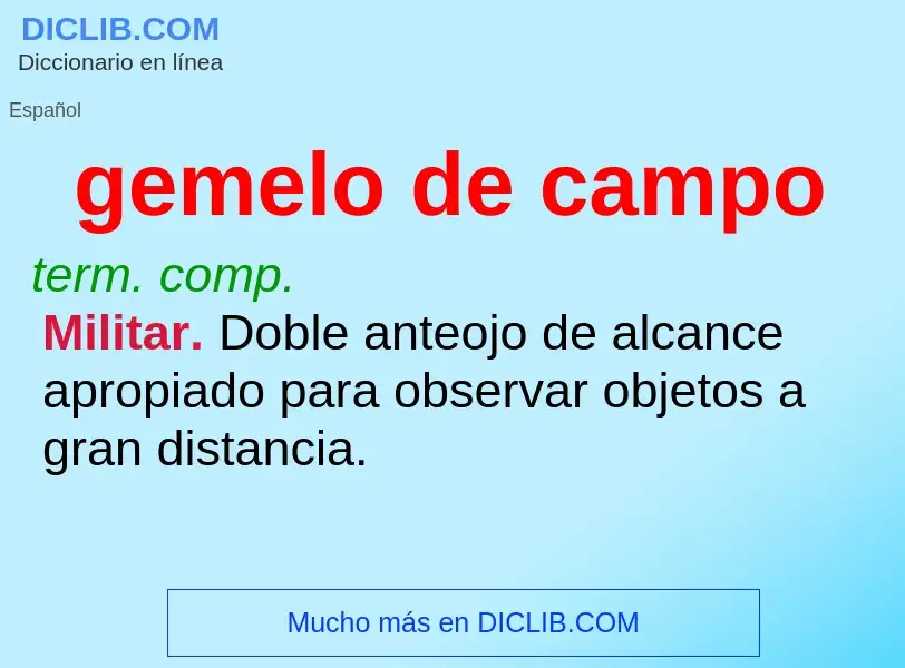 What is gemelo de campo - meaning and definition