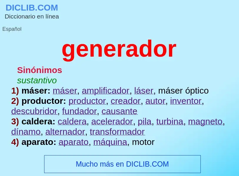 ¿Qué es generador? - significado y definición