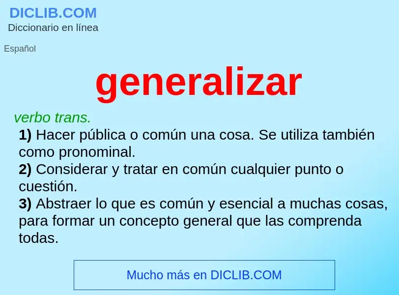 Wat is generalizar - definition